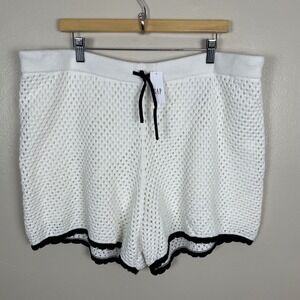 Gap Women's XXL Shorts White Crochet Knit Scalloped Hem Cotton 2024P121096